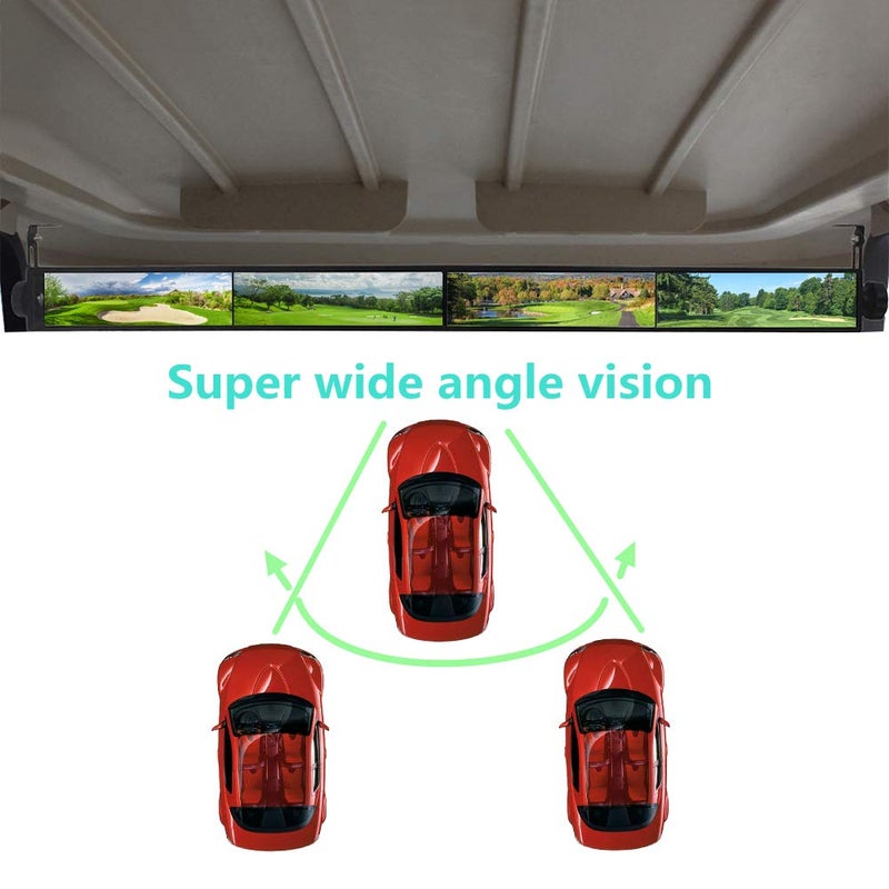 WLOOD Golf Cart Mirror,Universal 4 Panel Mirror fits Golf Carts EZGO, Club CAR ï¼ŒYamahaï¼ˆRear View Mirror ï¼‰ - Image 2